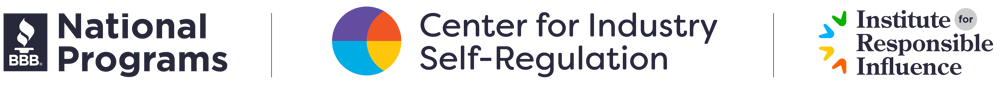BBB National Programs, Center for Industry Self-Regulation, and Institute for Responsible Influence Logos BBB National Programs, Center for Industry Self-Regulation, and Institute for Responsible Influence Logos
